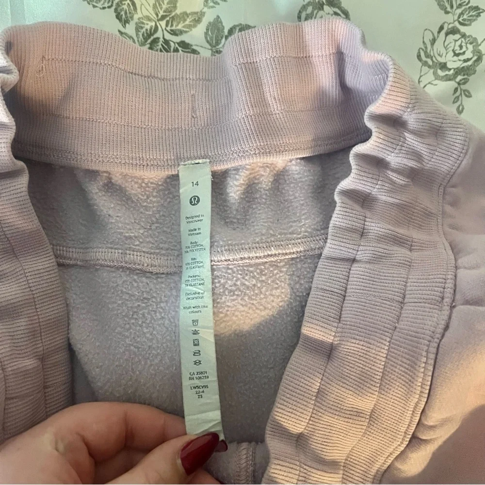 Lululemon Pink Peony Scuba High-Rise Jogger Light Cotton Size 14 - Picture 6 of 10